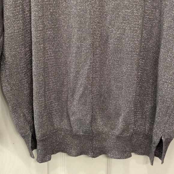 Joseph A. Cowl Neck oversized shimmer metallic long sleeve Sweater pullover XL - Picture 8 of 8